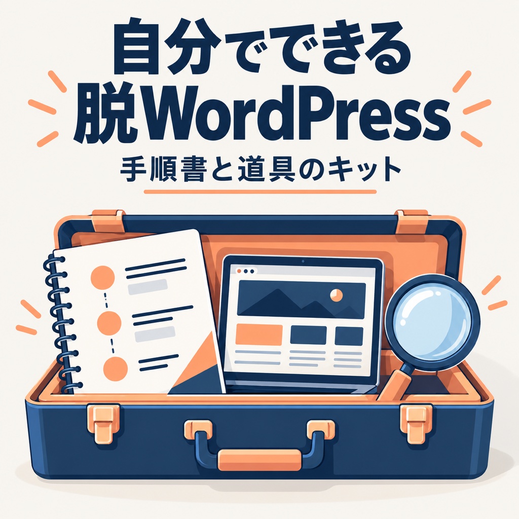 自分でできる脱WordPress 引っ越しキット|会社・お店・個人のサイトもブログも、PHPなしの静的サイトへ(手順書+書き出し・見比べの道具+練習用サイト)