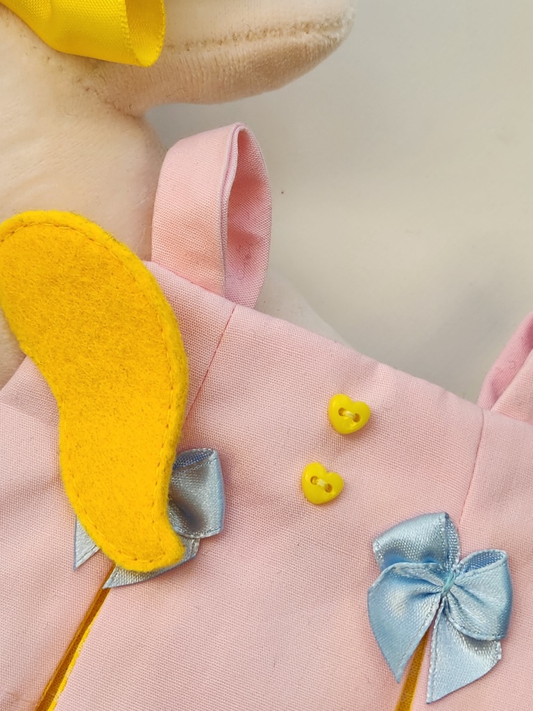 【尻尾/黄色】ぬい☆ココちゃん 大(20㎝)サイズ【頬のお星さま/ラメピンク】