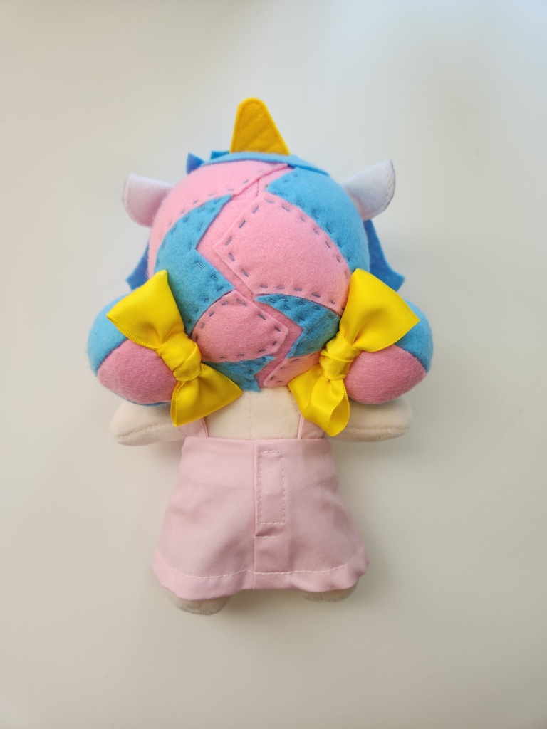 【尻尾/黄色】ぬい☆ココちゃん 大(20㎝)サイズ【頬のお星さま/ラメピンク】