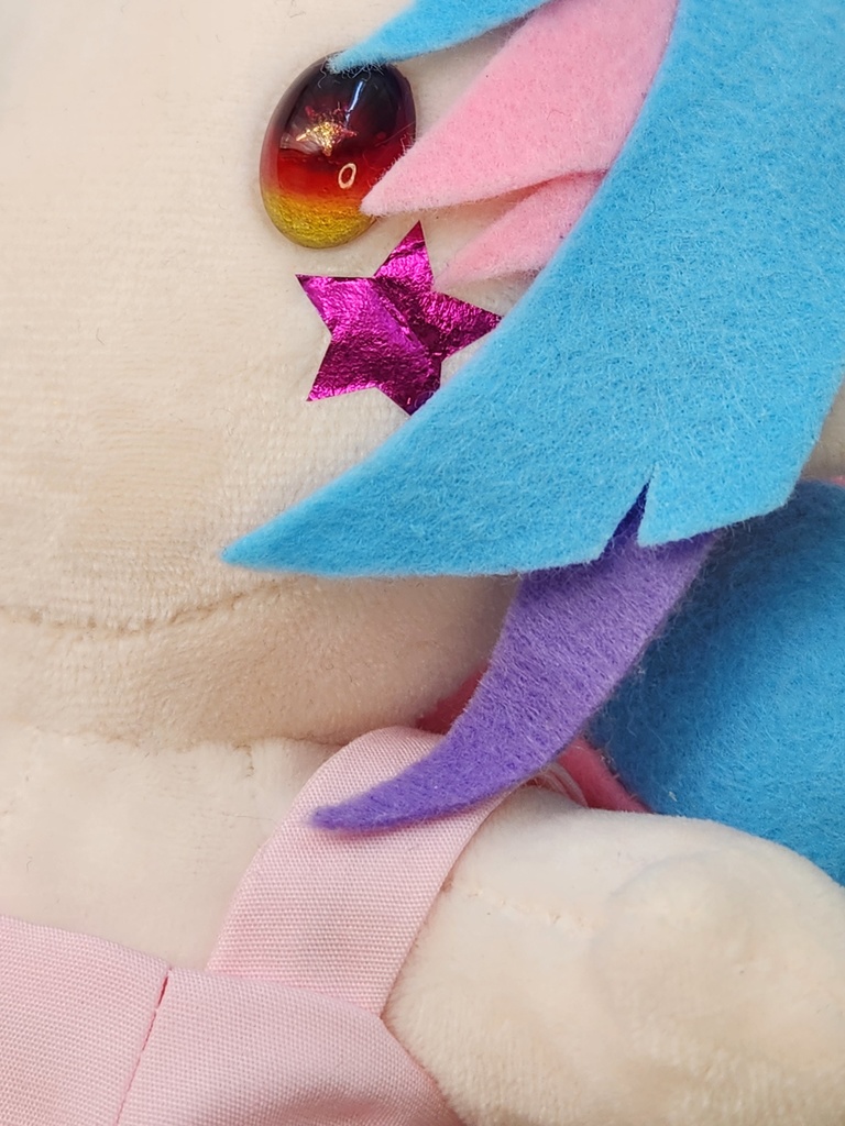 【尻尾/ピンク】ぬい☆ココちゃん 大(20㎝)サイズ【頬のお星さま/ホログラムピンク】