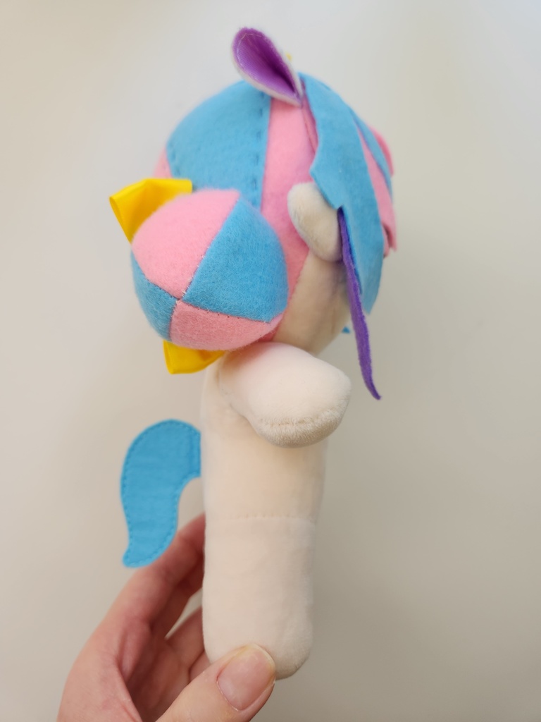 【尻尾/ブルー】ぬい☆ココちゃん 大(20㎝)サイズ【頬のお星さま/オーロラシルバー】