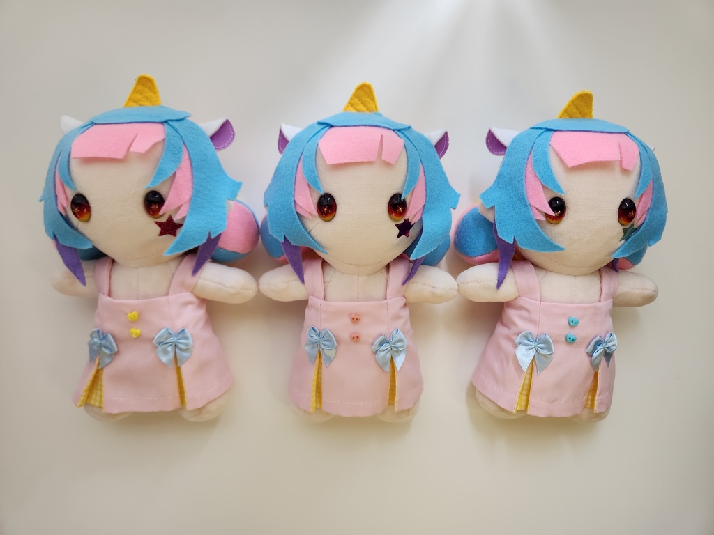 【尻尾/ブルー】ぬい☆ココちゃん 大(20㎝)サイズ【頬のお星さま/オーロラシルバー】