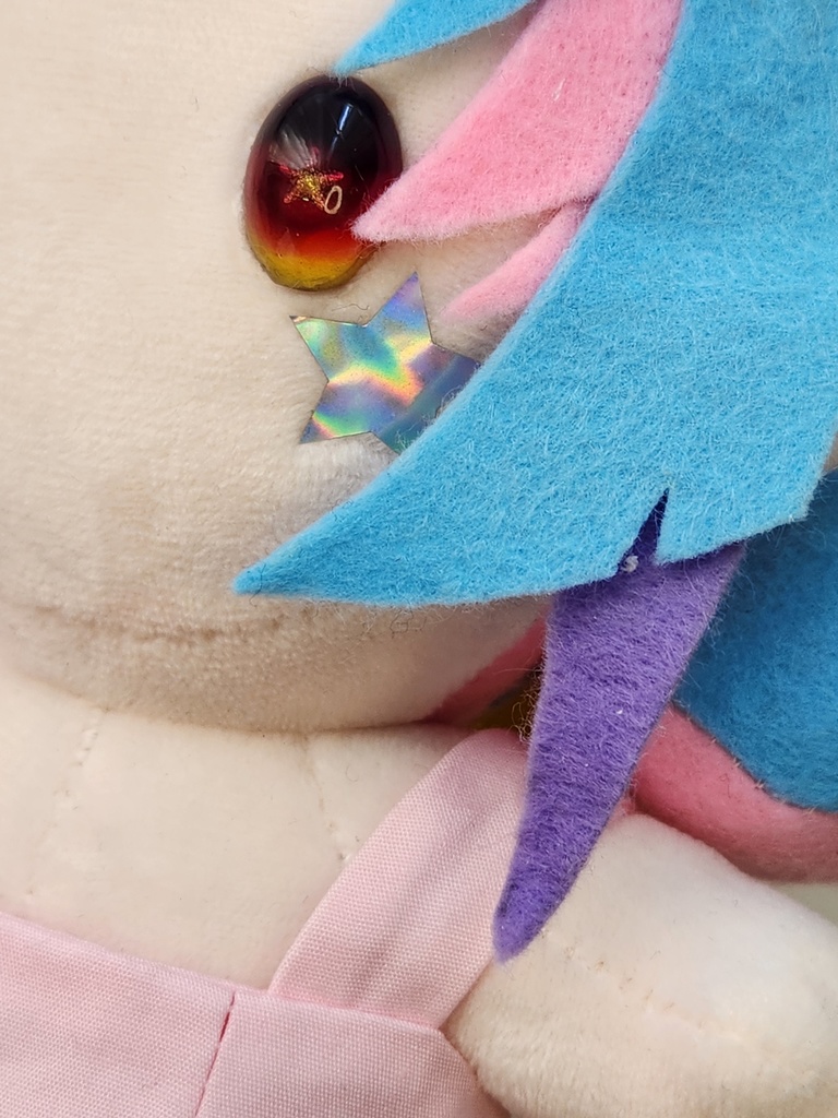 【尻尾/ブルー】ぬい☆ココちゃん 大(20㎝)サイズ【頬のお星さま/オーロラシルバー】