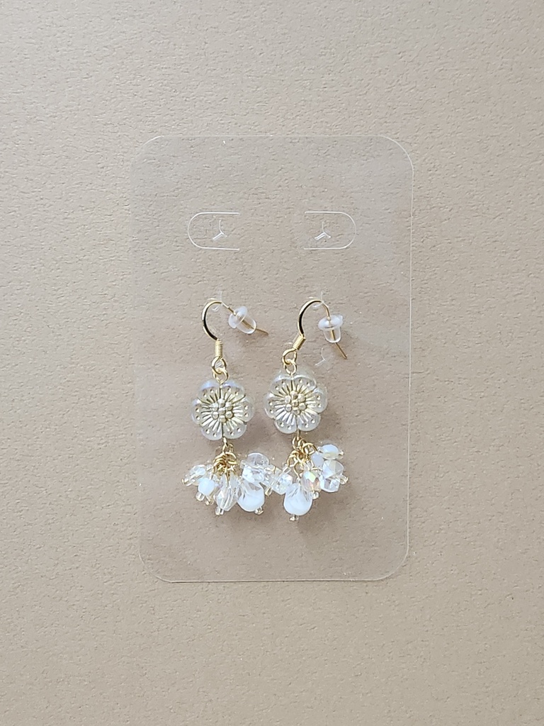 オパールフラワーシリーズ/ゴールド ピアス、ネックレスセットver