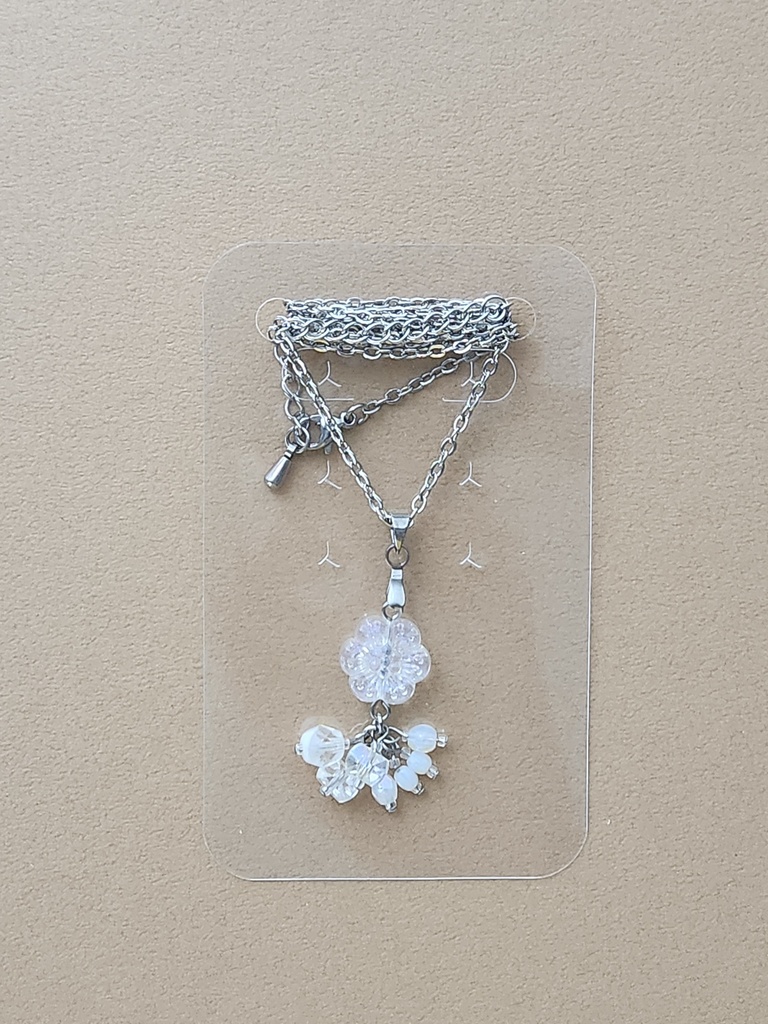 オパールフラワーシリーズ/シルバー ピアス、ネックレスセットver