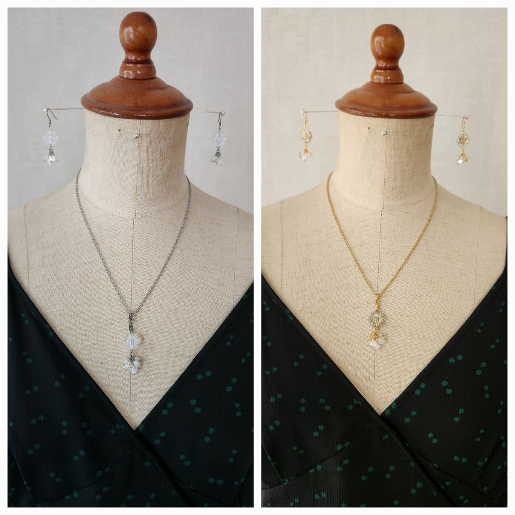 オパールフラワーシリーズ/シルバー ピアス単体