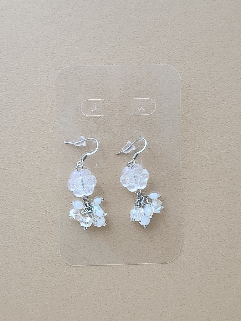 オパールフラワーシリーズ/シルバー ピアス単体