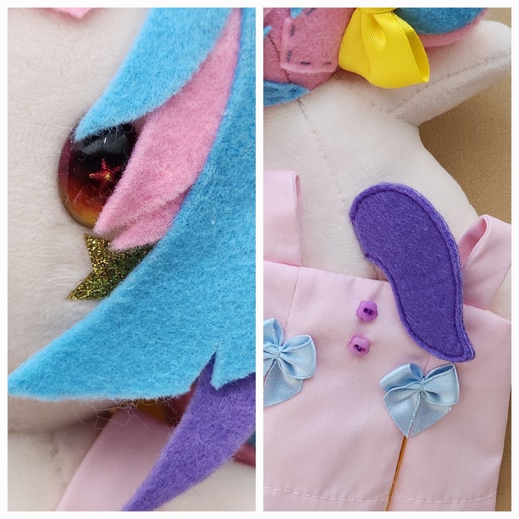 【尻尾/紫】ぬい☆ココちゃん 大(20㎝)サイズ【頬のお星さま/金】