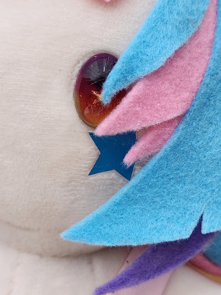 【尻尾/白】ぬい☆ココちゃん 大(20㎝)サイズ【頬のお星さま/水色】