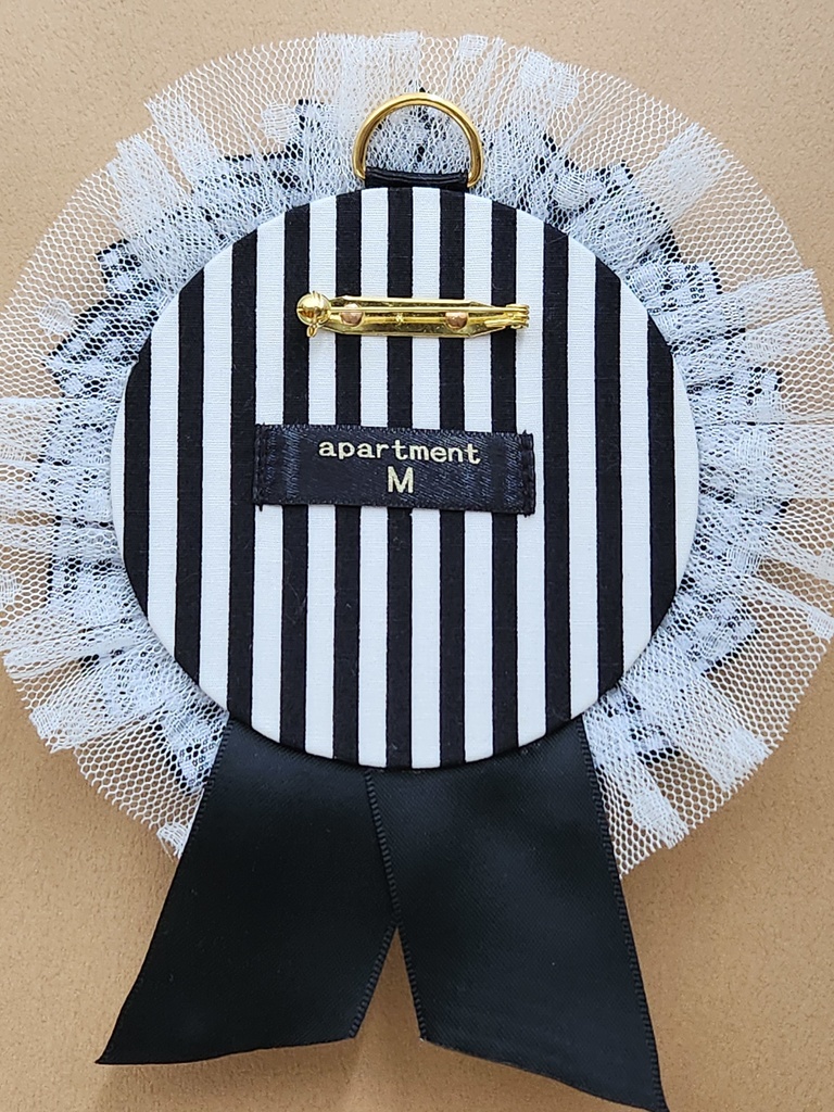 ギンガムチェックロゼット/Mサイズ 黒チェック