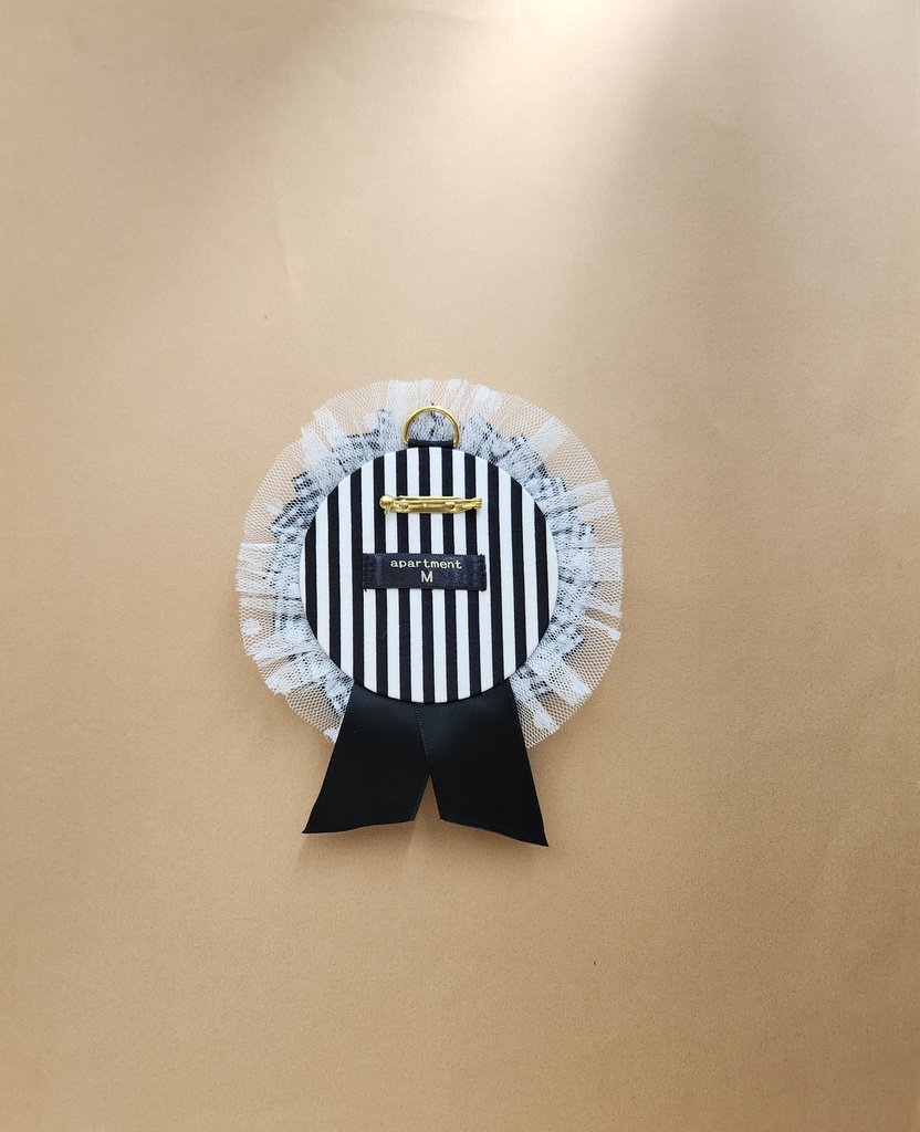 ギンガムチェックロゼット/Mサイズ 黒チェック