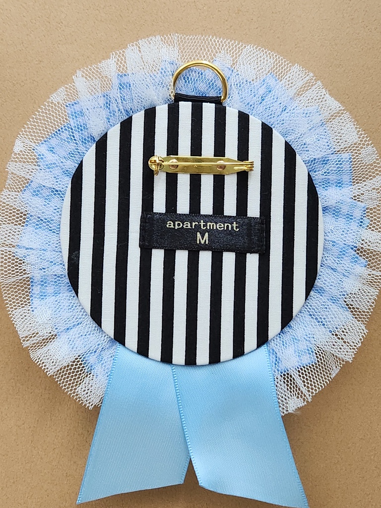 ギンガムチェックロゼット/Mサイズ 水色チェック