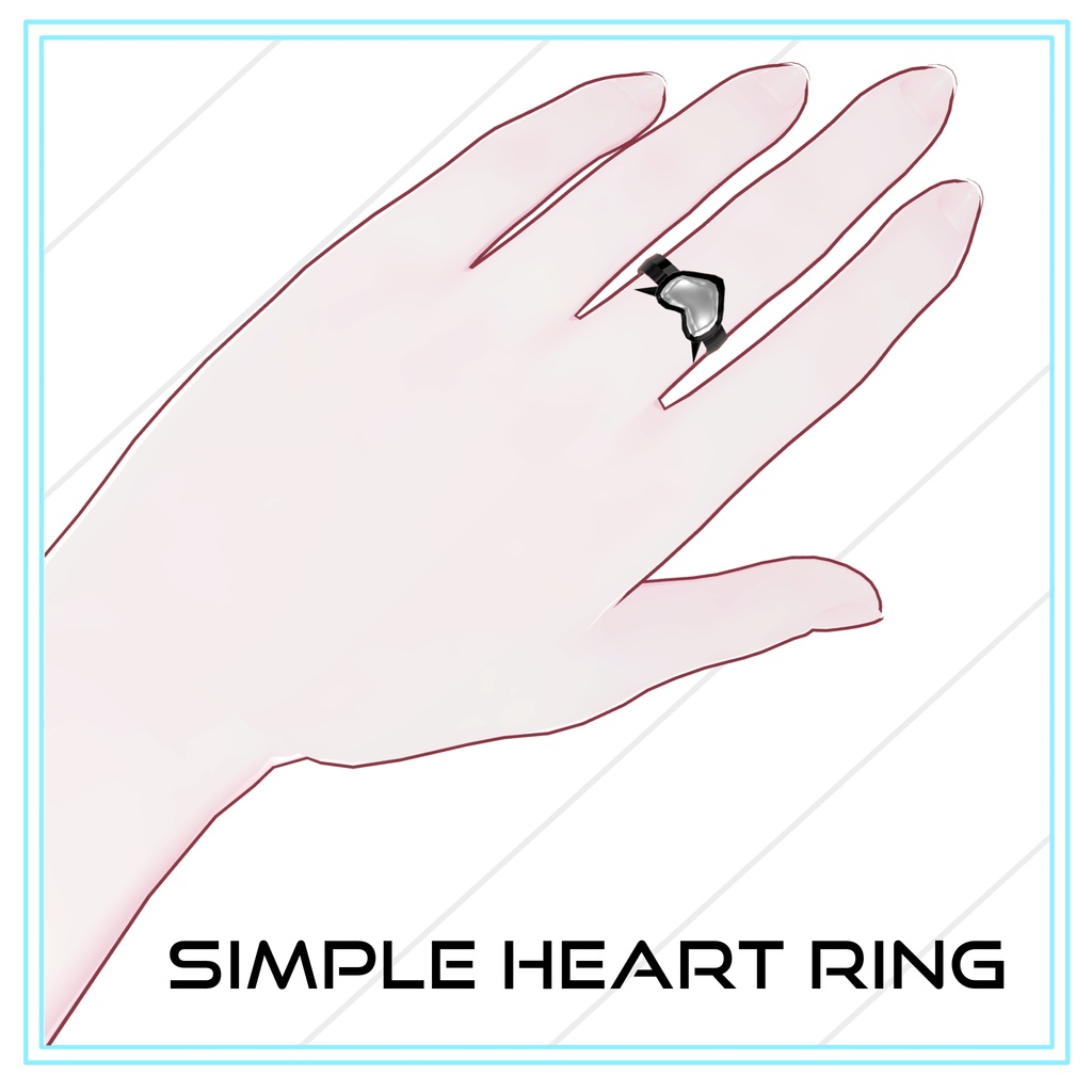 【無料/FREE】SimpleHeartRing【VRChat向けアクセサリー】