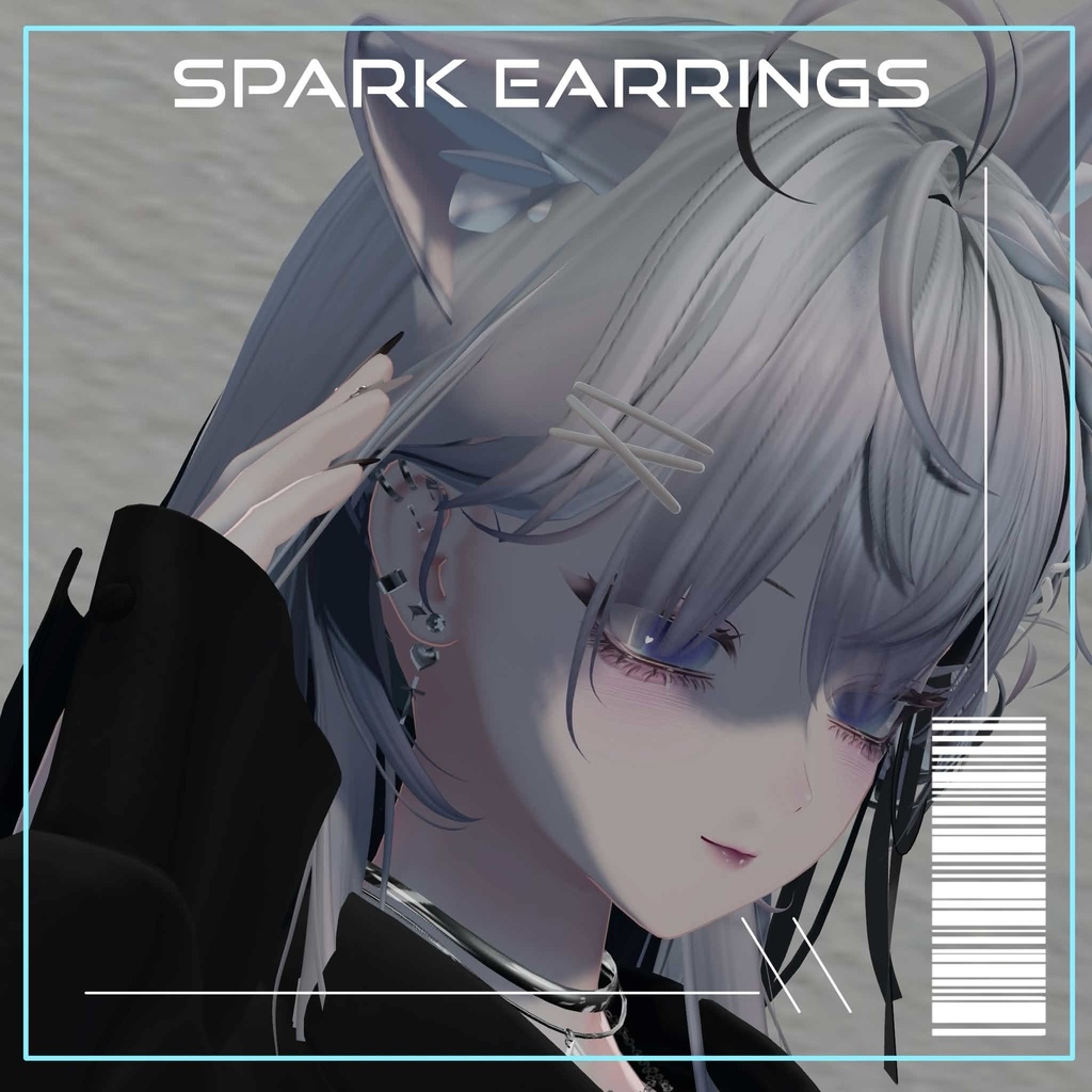 【10アバター対応】Spark Earrings【VRChat向けアクセサリー】