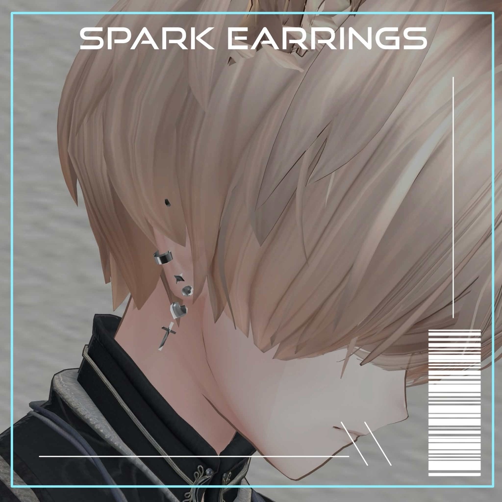 【10アバター対応】Spark Earrings【VRChat向けアクセサリー】