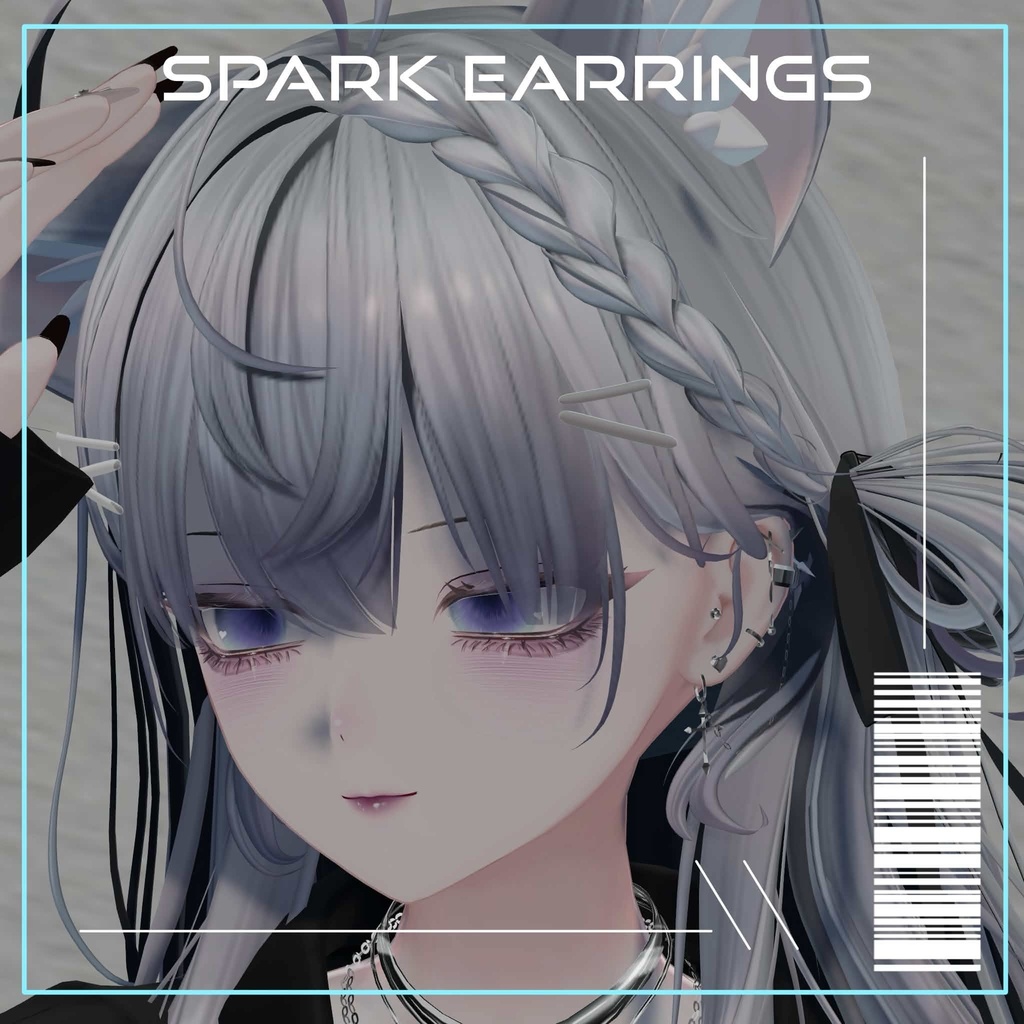 【10アバター対応】Spark Earrings【VRChat向けアクセサリー】