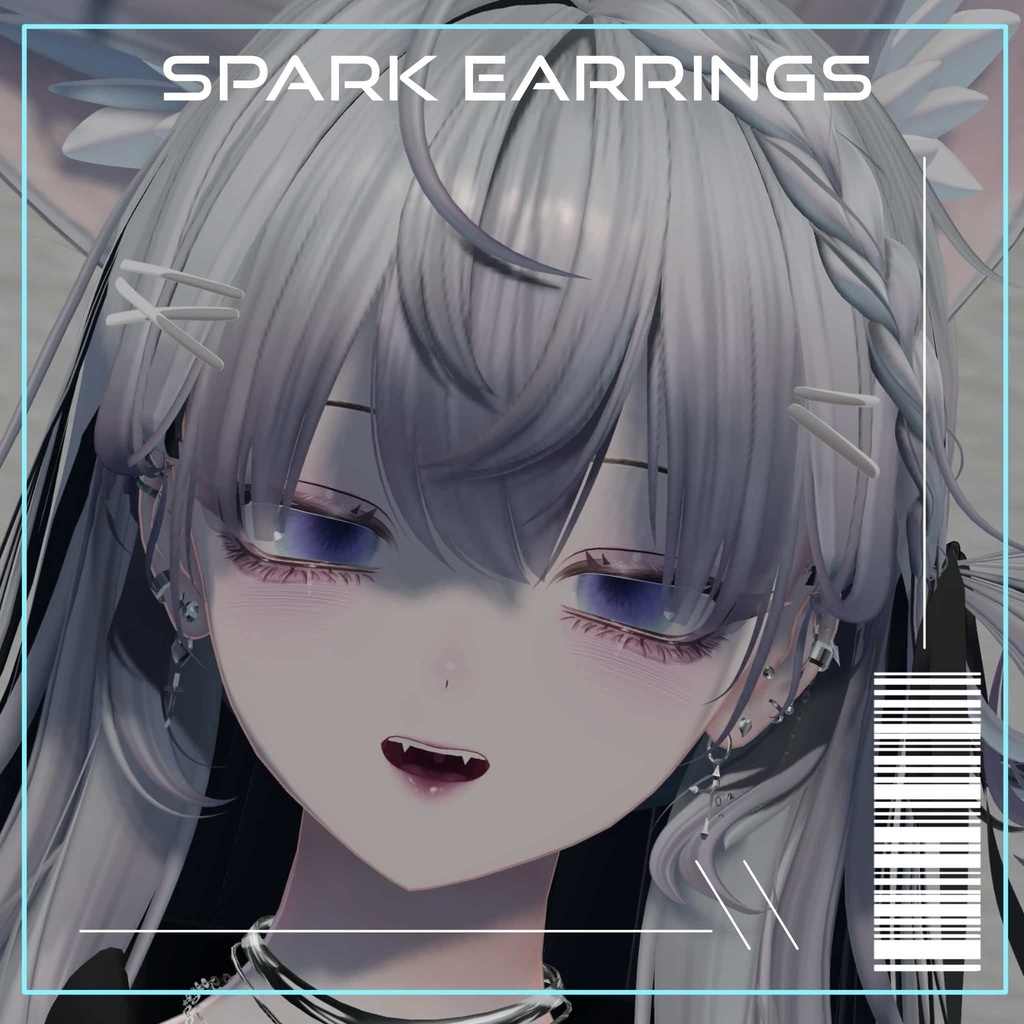 【10アバター対応】Spark Earrings【VRChat向けアクセサリー】