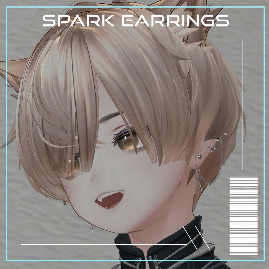 【10アバター対応】Spark Earrings【VRChat向けアクセサリー】