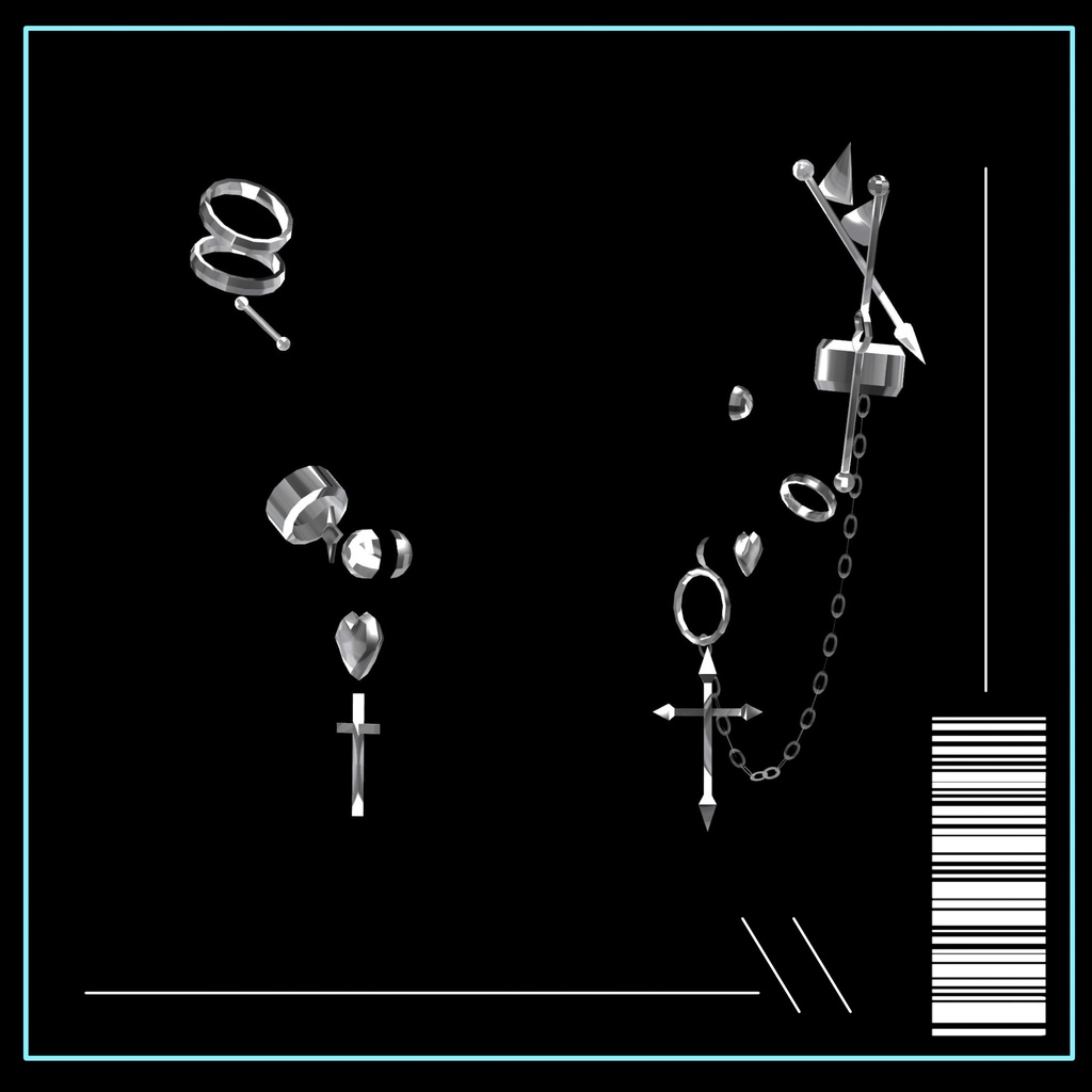 【10アバター対応】Spark Earrings【VRChat向けアクセサリー】