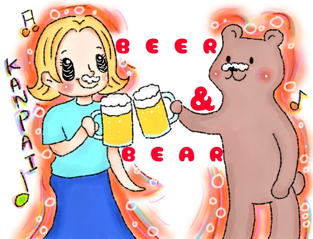 ts006 BEER BEAR Tシャツ
