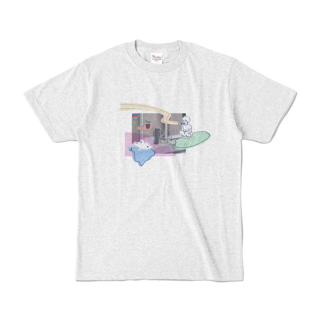 ts018  イルカと一服　Tシャツ