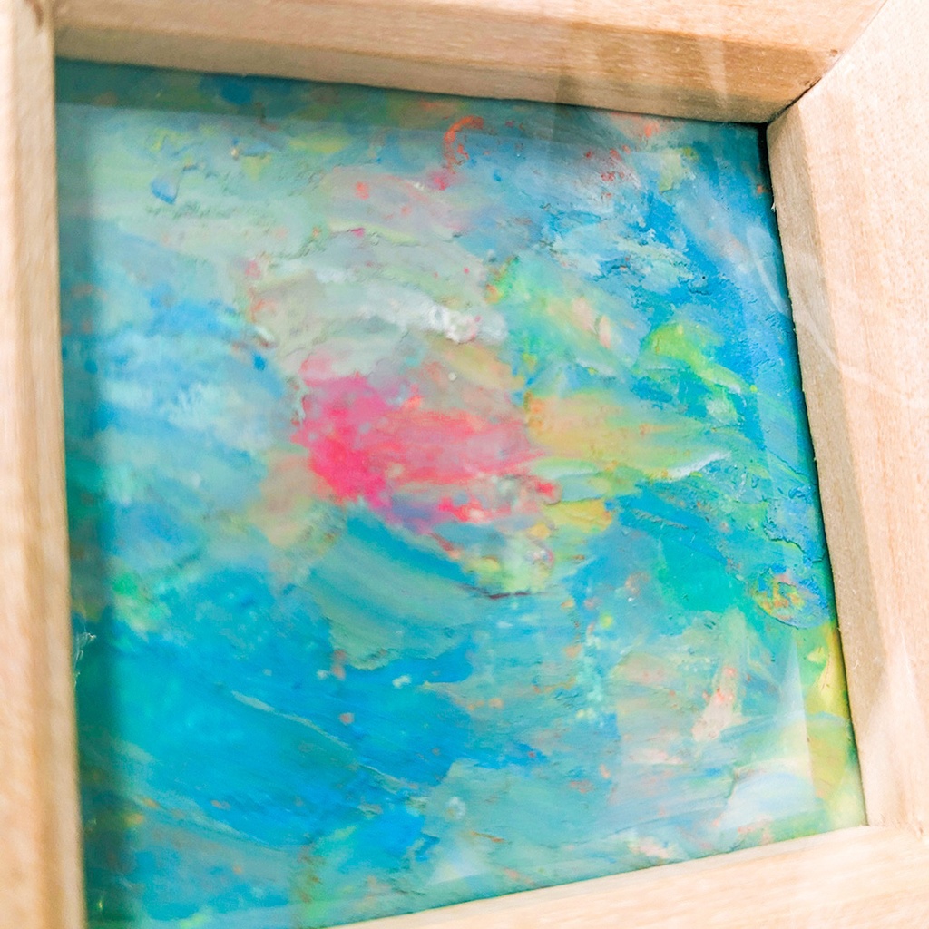 「ソーダフロート」 ミニ原画/クレパスA(5.6×5.6㎝)