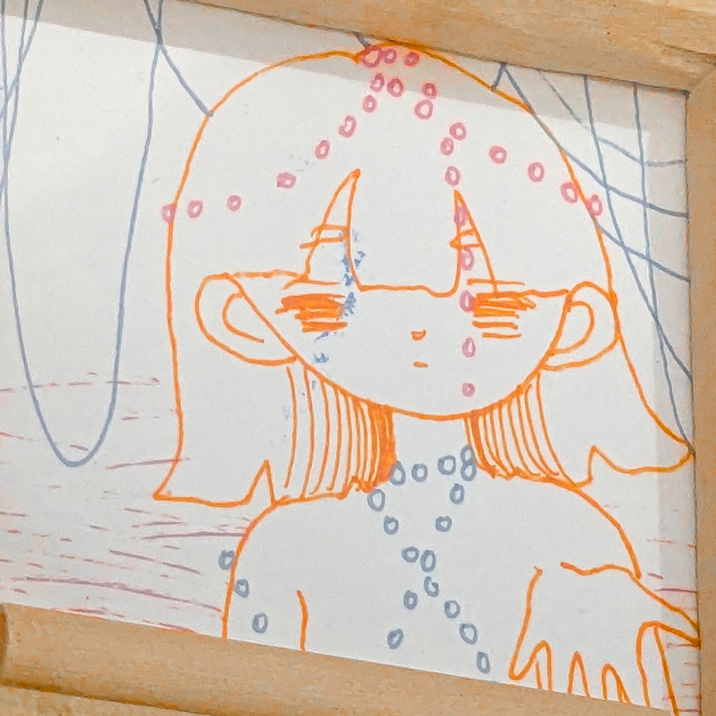 ミニ原画 三毛島まお(5.6×5.6㎝)