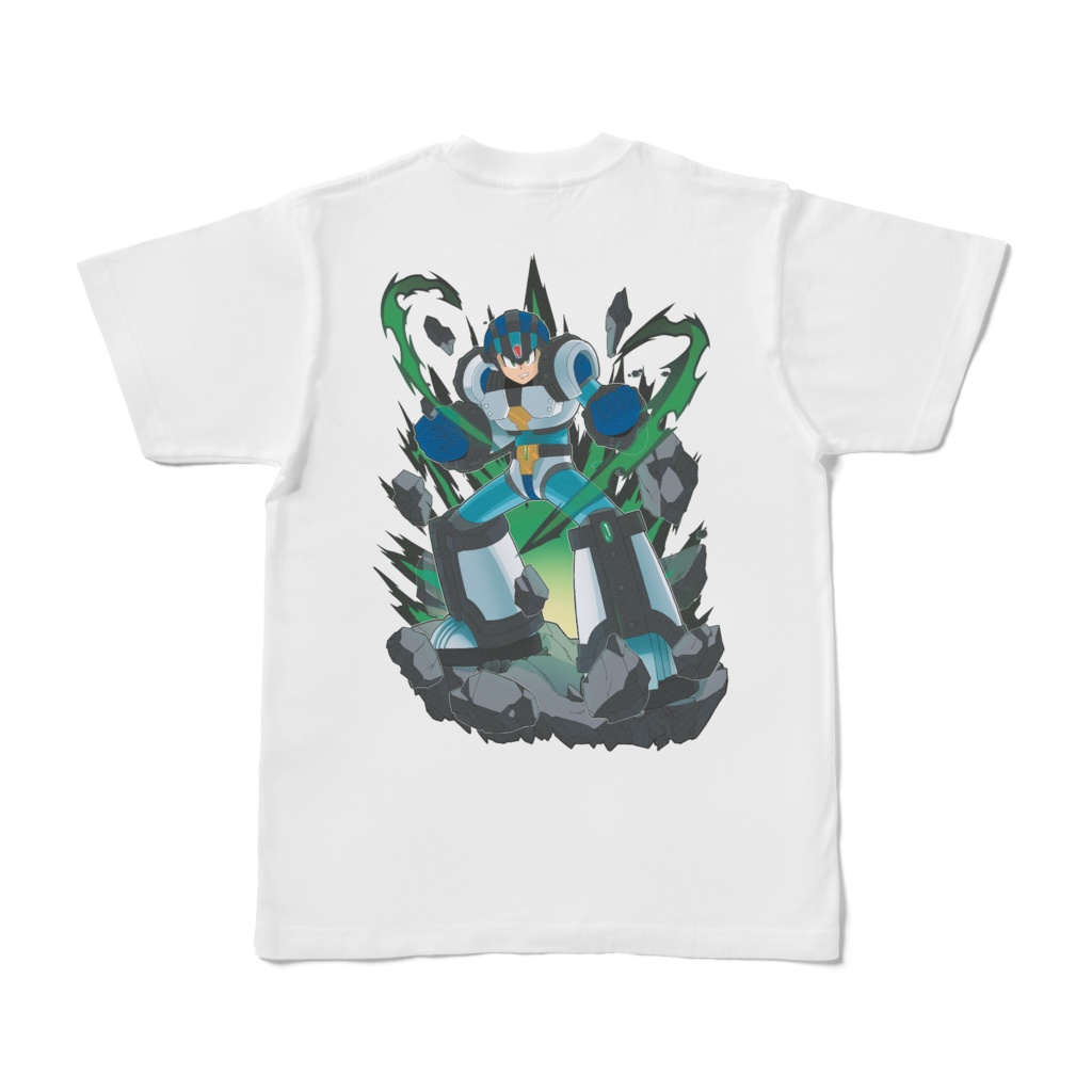 ロックマンX5ガイアアーマー白Tシャツ(背面)