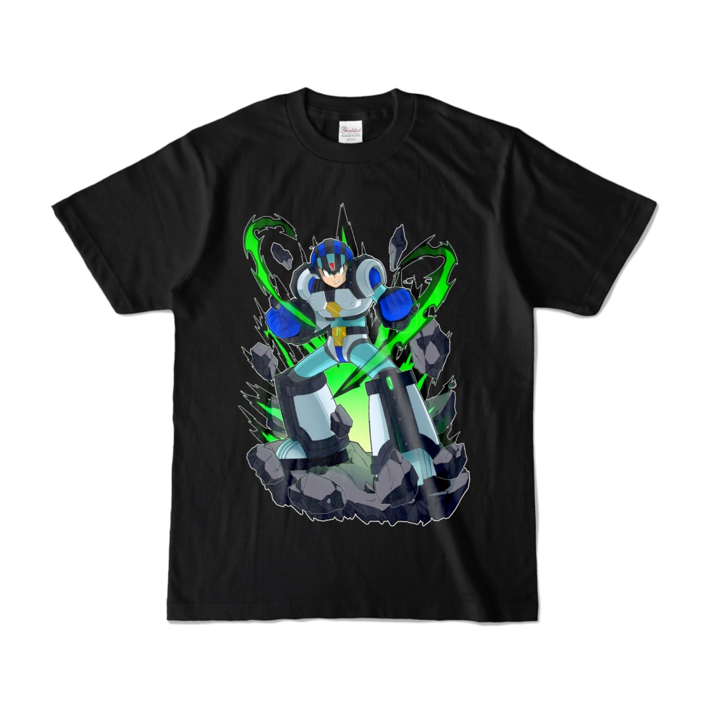 ロックマンX5ガイアアーマー黒Tシャツ(正面)