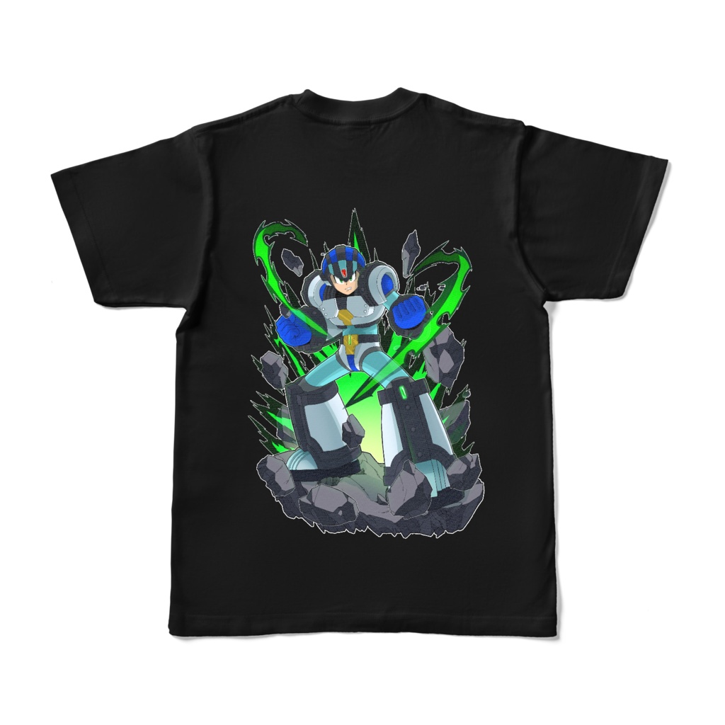 ロックマンX5ガイアアーマー黒Tシャツ(背面)