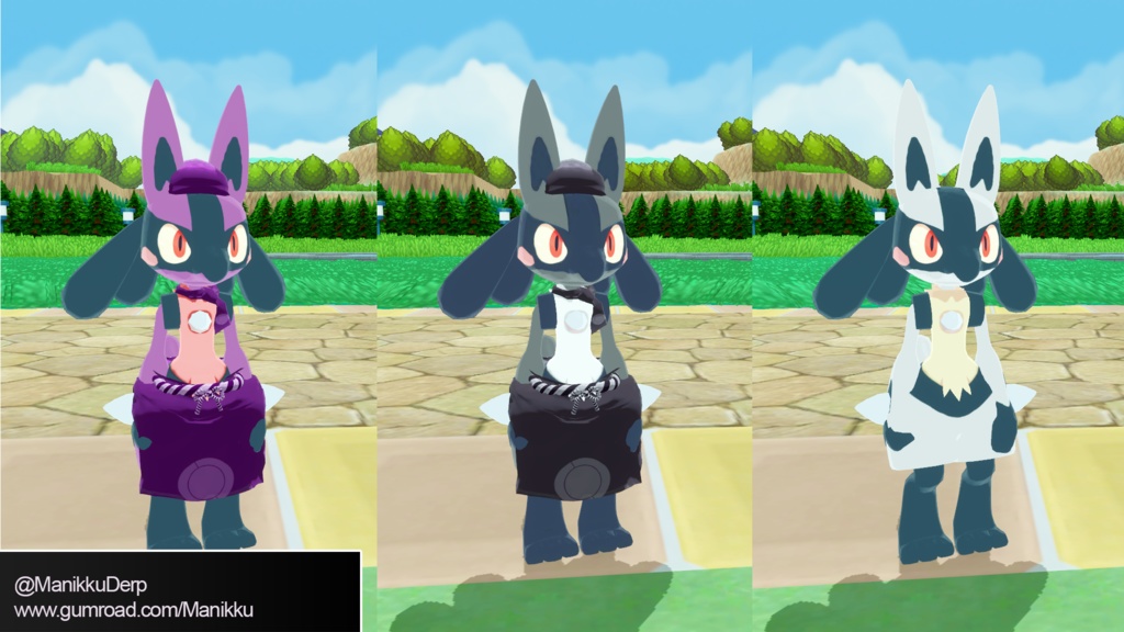 Pokemon Cafe Mix Lucario / ようこそ!ポケモンカフェ | ルカリオ VRChat Avatar