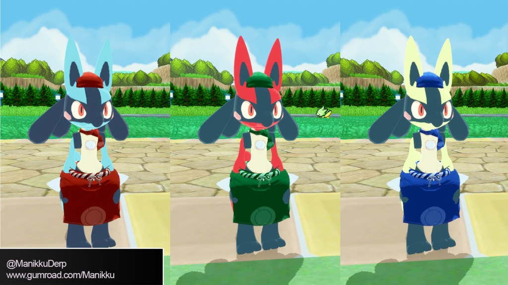 Pokemon Cafe Mix Lucario / ようこそ!ポケモンカフェ | ルカリオ VRChat Avatar