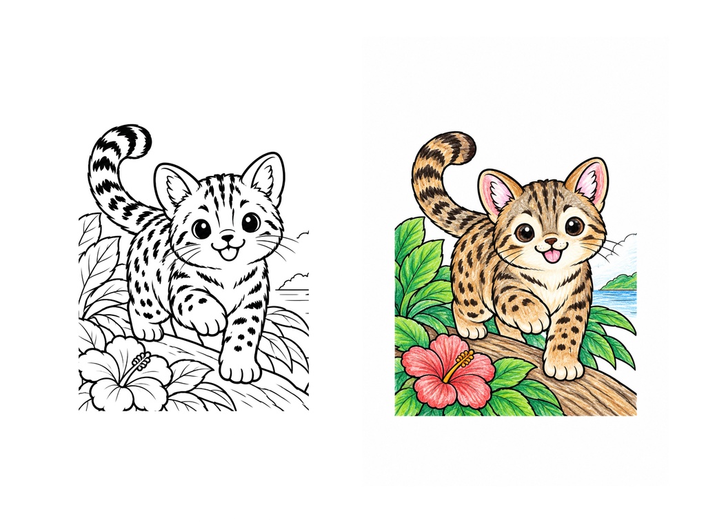 Japanese Animal Coloring Pages, 24 Printable Coloring Sheets for Kids, Cute Wildlife, Digital Download
