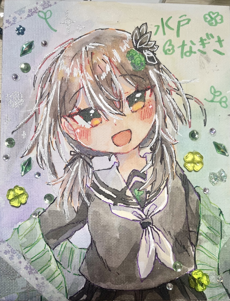 無垢の神 冰鞠 水彩画 キャンバスボード