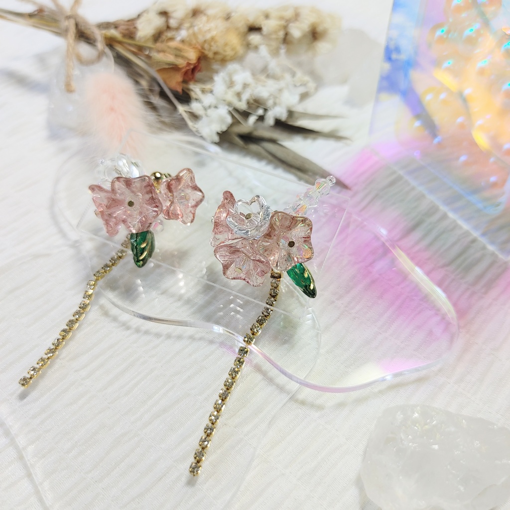 チェコガラス🌸2wayピアス