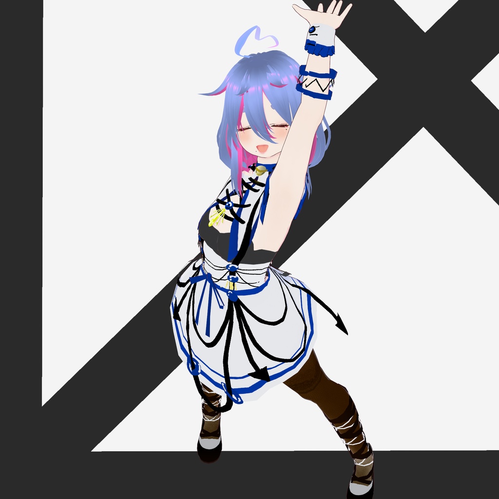 【VRM用】下乳の見えるセパレートワンピース(カラバリあり)