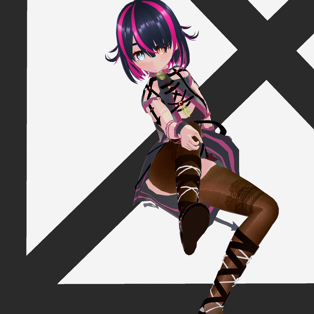 【VRM用】下乳の見えるセパレートワンピース(カラバリあり)