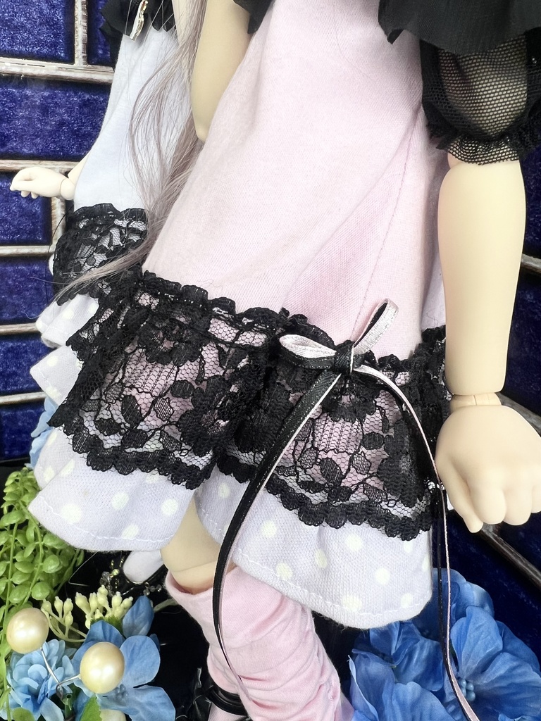 MDD フリル肩出しワンピースセット