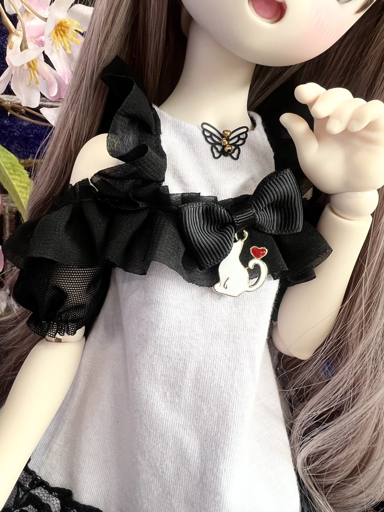 MDD フリル肩出しワンピースセット