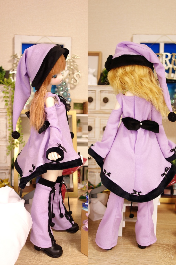 肩出しワンピパープルサンタセット