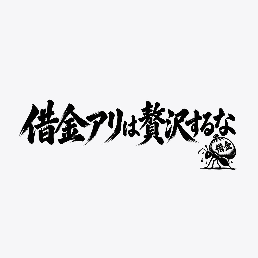 「借金アリは贅沢するな」パーカー(杢グレー)
