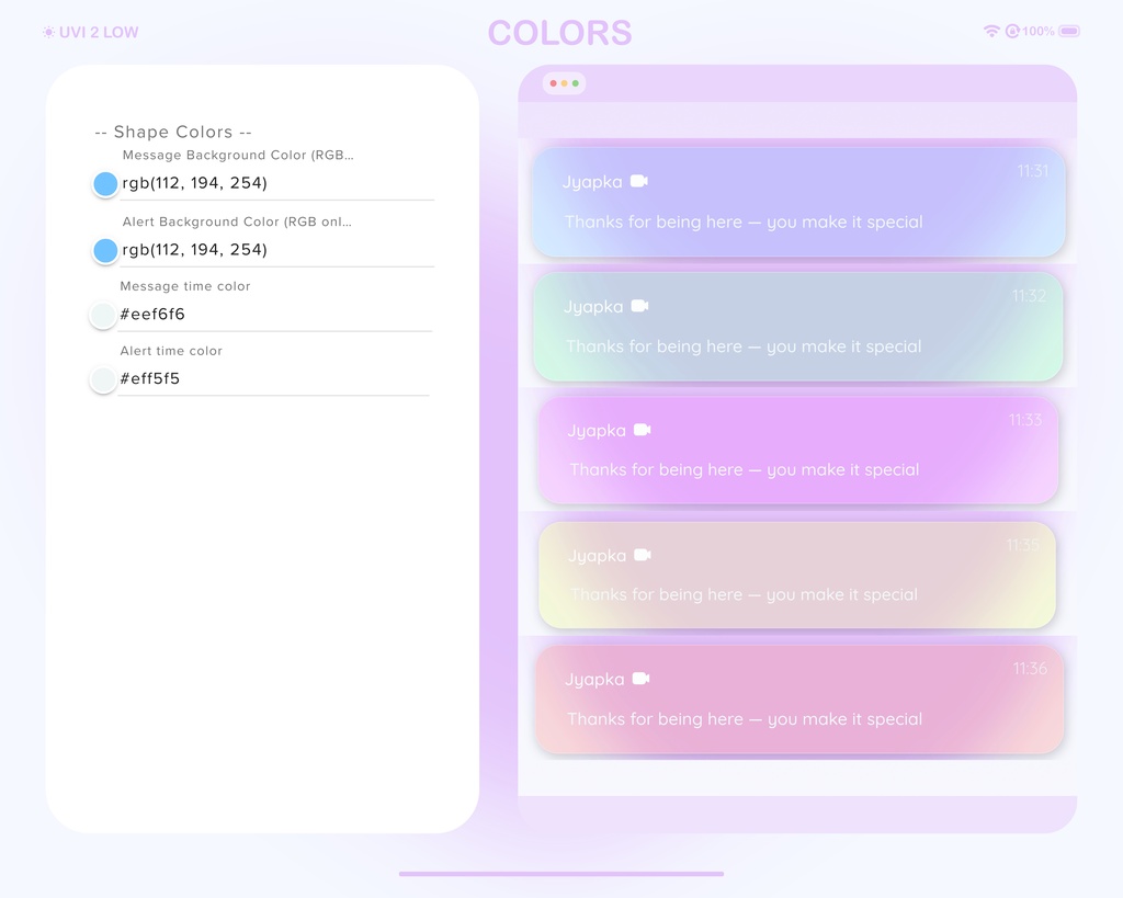 Glass Twitch Chat Widget: Pastel Kawaii Notification Overlay with Custom Alerts And Minimalist Style