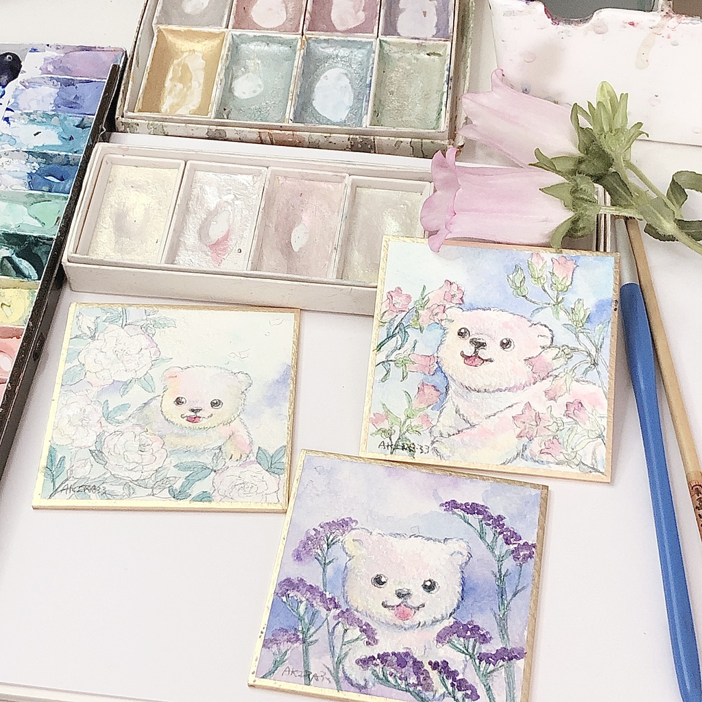「カンパニュラ」こぐまちゃん水彩原画