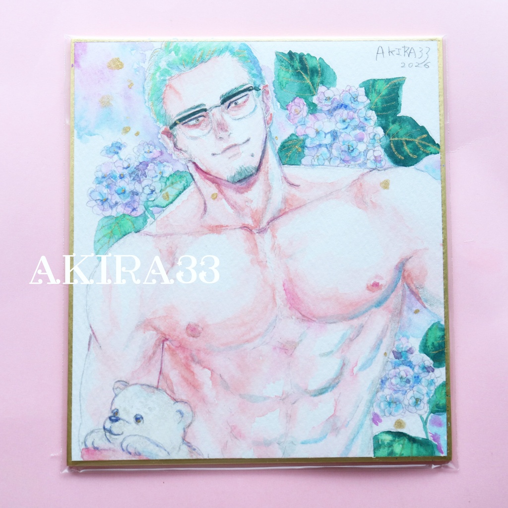 1/4色紙原画 デルタ・アジサイ