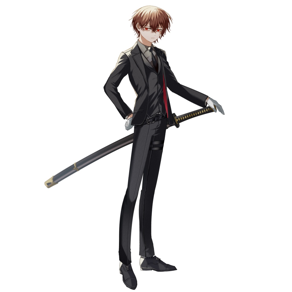 【立ち絵販売】日本刀スーツ男子-1