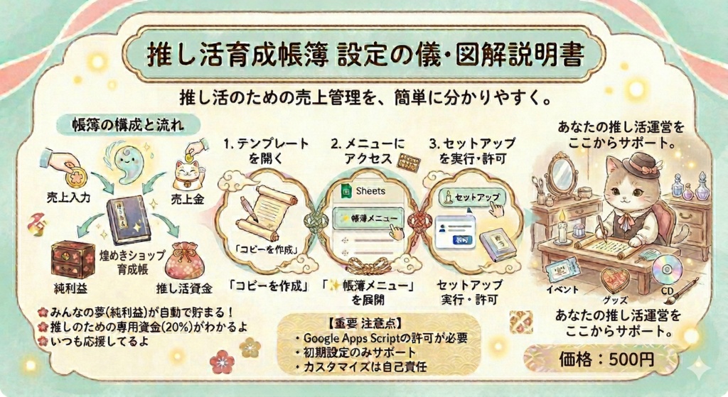 【推し活×売上管理】面倒な帳簿付けを「徳積み」の儀式へ。推し活育成帳簿