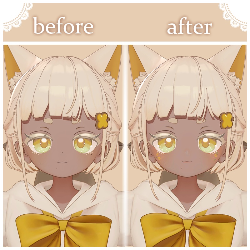 しらつめ (Shiratsume) メイクテクスチャ (Make-up)