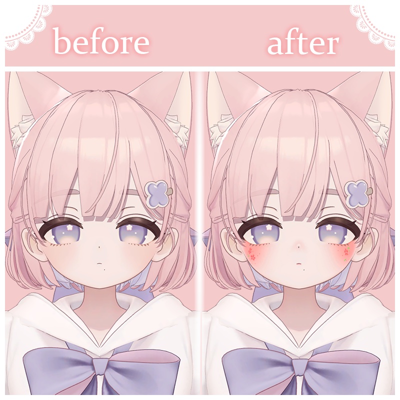 しらつめ (Shiratsume) メイクテクスチャ (Make-up)