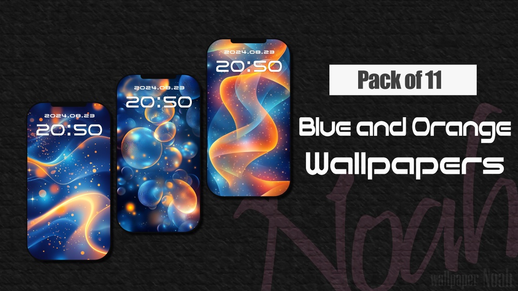 青とオレンジのクールでかっこいいスマホ用の高画質壁紙