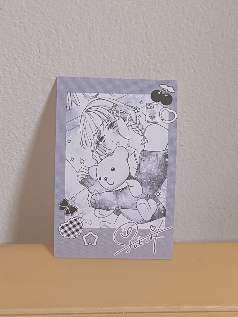 【スマホに挟める❣️】モノクロチェキ風ステッカーA